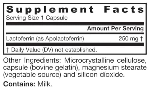 Jarrow Formulas Lactoferrin Capsules 250 mg (30 Count) | Immune Support & Iron Absorption thumbnail 9