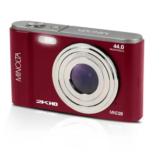 Minolta MND20 44 MP Digital Camera in Red | 2.7K Ultra HD Video & 16X Zoom thumbnail 1