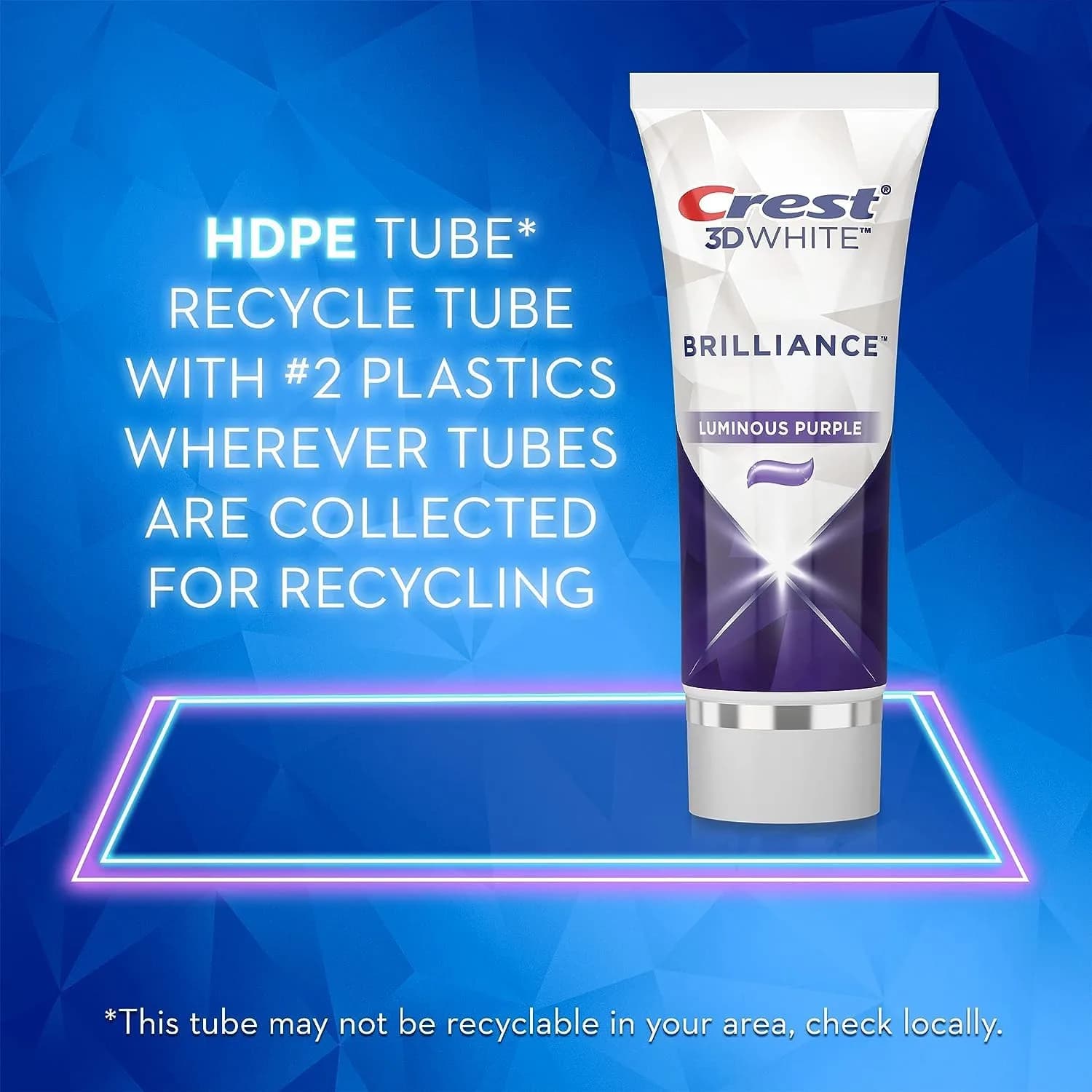 Crest 3D White Brilliance Purple Toothpaste 10.5 oz (3.5 oz Tubes) | 100% More Surface Stain Removal - view 4