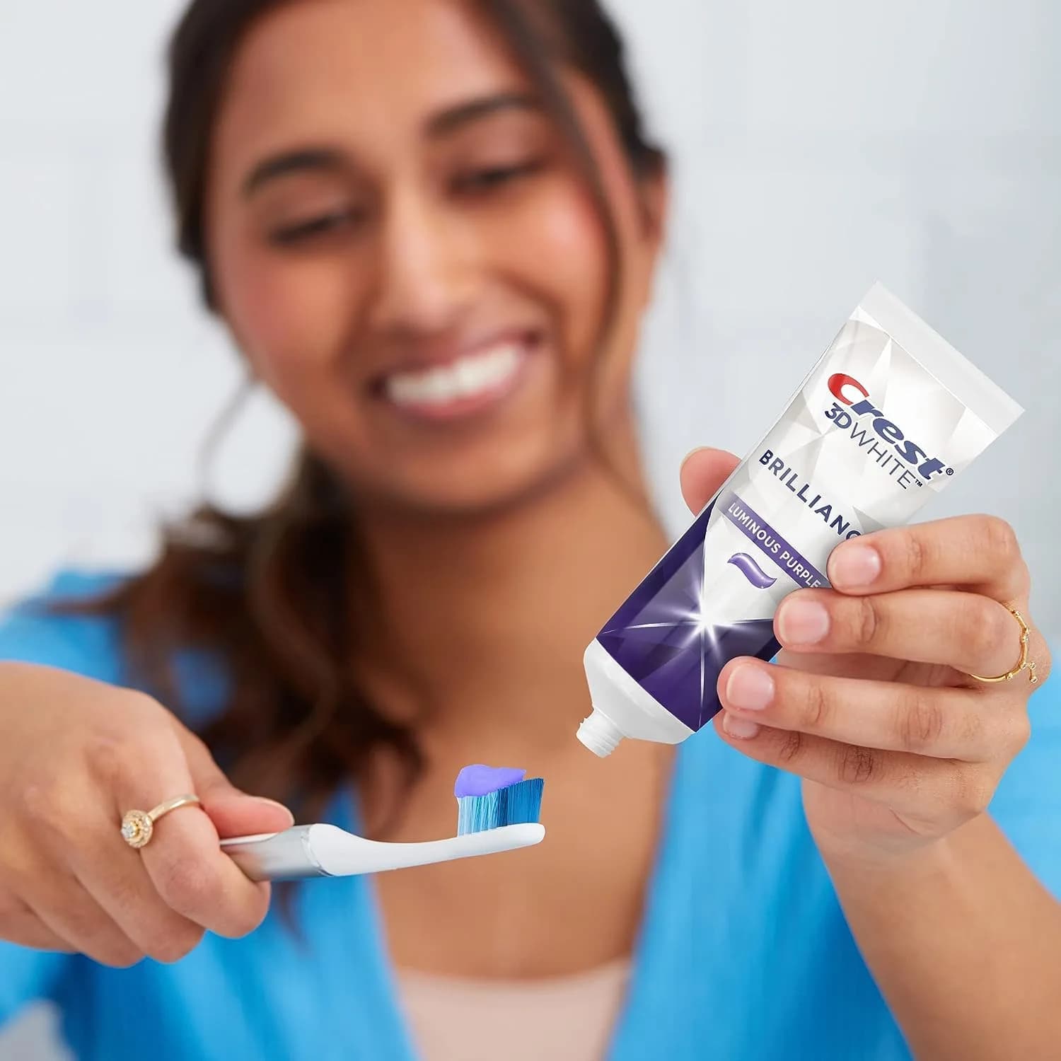 Crest 3D White Brilliance Purple Toothpaste 10.5 oz (3.5 oz Tubes) | 100% More Surface Stain Removal - view 5