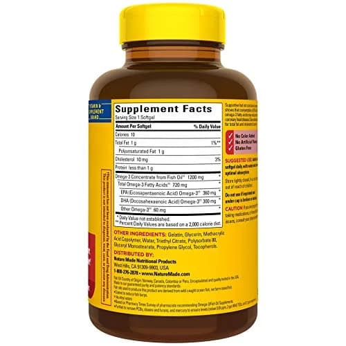 Nature Made Burp-Less Fish Oil 1200 mg Softgels (360 Count, 3 Bottles) | Heart, Brain & Eye Health Support thumbnail 8
