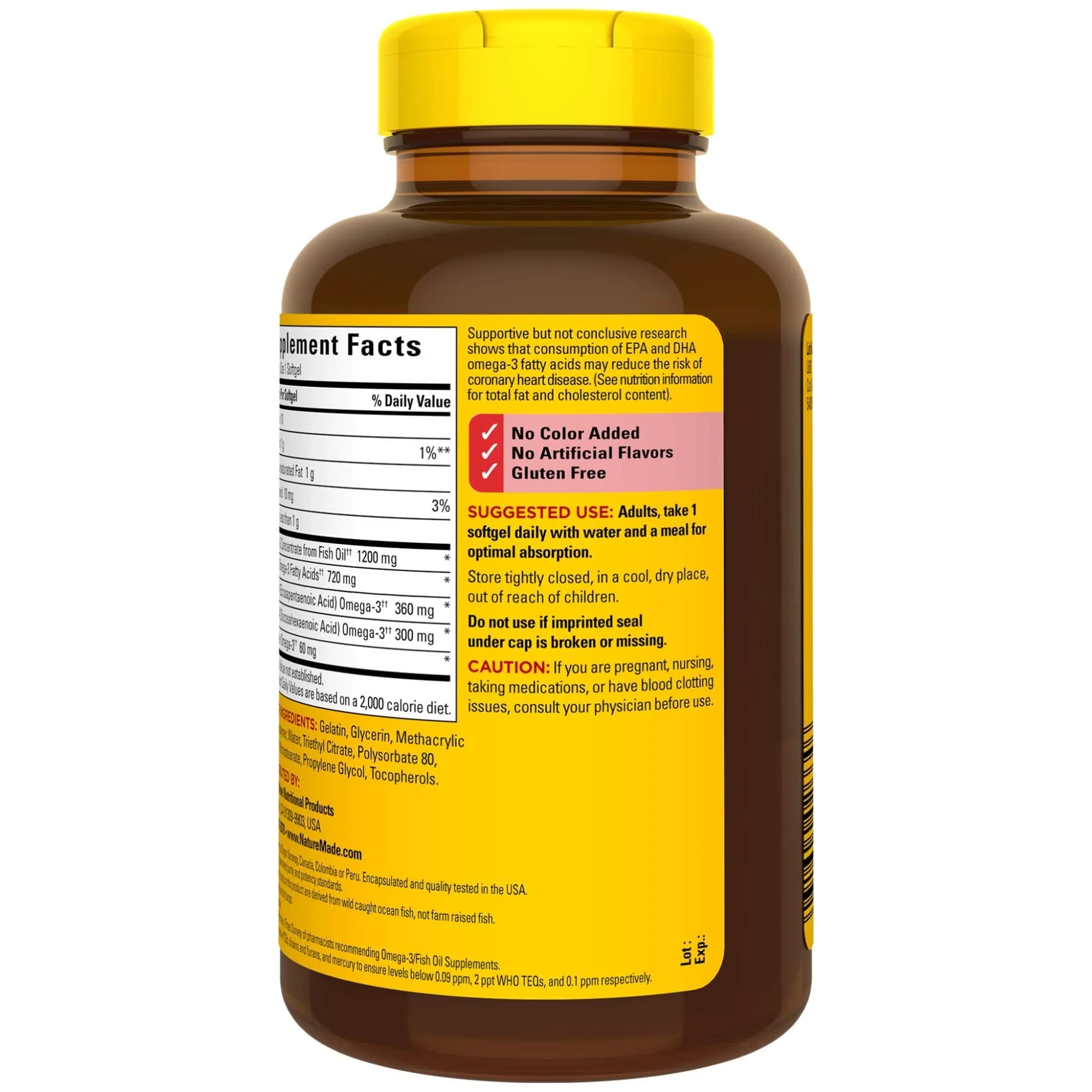 Nature Made Burp-Less Fish Oil 1200 mg Softgels (360 Count, 3 Bottles) | Heart, Brain & Eye Health Support - view 9