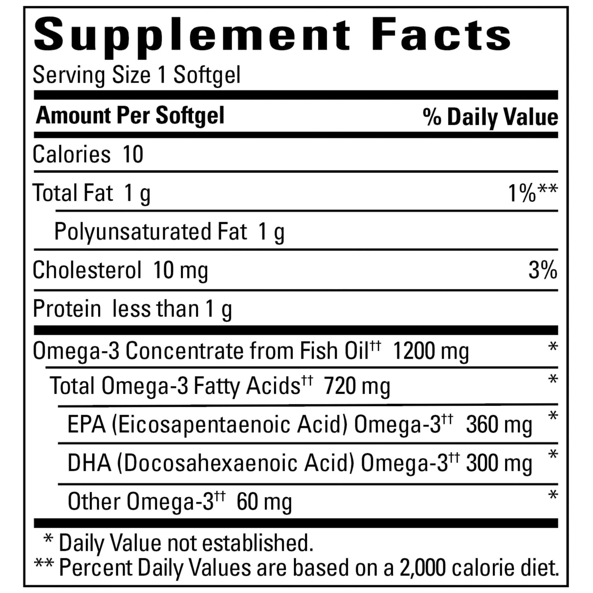 Nature Made Burp-Less Fish Oil 1200 mg Softgels (360 Count, 3 Bottles) | Heart, Brain & Eye Health Support - view 2