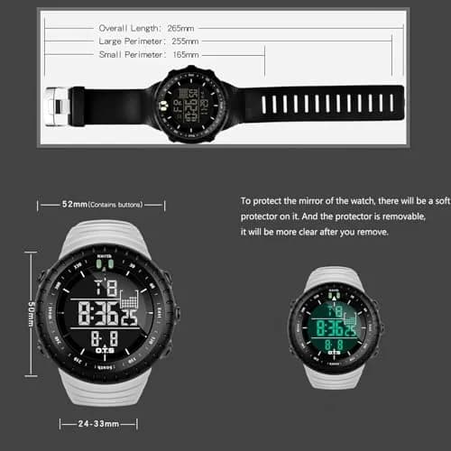 PALADA Men's Digital Sports Watch 50mm (1.97in) with LED Backlight | Water Resistant 50M thumbnail 2