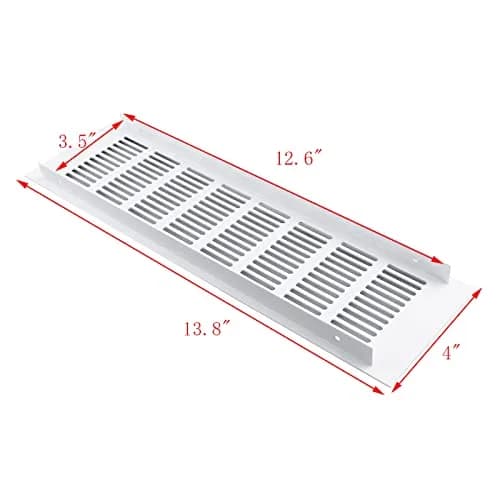 Geesatis White Air Vent Cover 13.8'' x 4'' | Rust-Proof Aluminum Vent for HVAC & Cabinets thumbnail 2