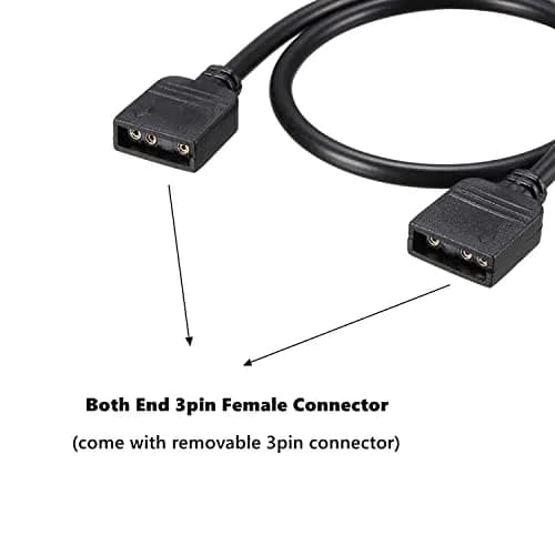 Yakuri 5V Argb 3-Pin Extension Cable 12inch | RGB Interface Extension for Motherboards thumbnail 5