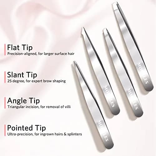 MORGLES Tweezers Set for Men 9 Pcs Nail Clipper Kit with Case for Grooming | Stainless Steel, Travel-Ready thumbnail 4