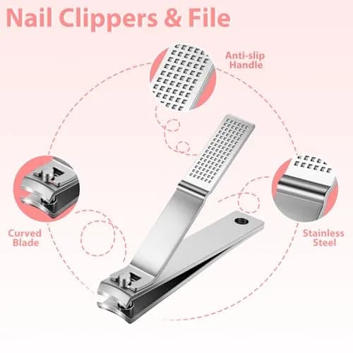 MORGLES Tweezers Set for Men 9 Pcs Nail Clipper Kit with Case for Grooming | Stainless Steel, Travel-Ready thumbnail 5