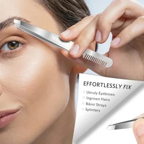 MORGLES Tweezers Set for Men 9 Pcs Nail Clipper Kit with Case for Grooming | Stainless Steel, Travel-Ready thumbnail 3