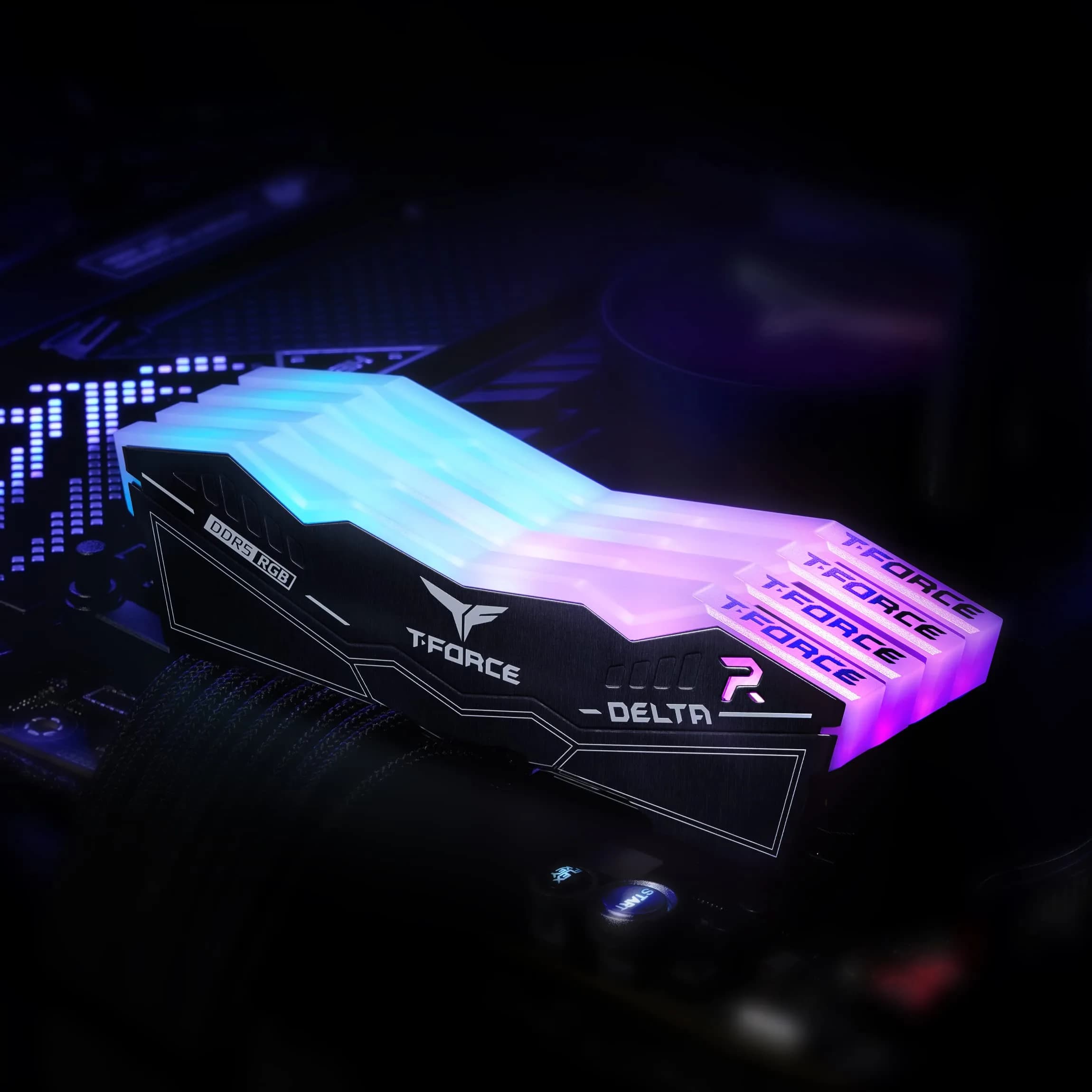 TEAMGROUP T-Force Delta RGB DDR5 7800MHz 32GB (2x16GB) CL38 Desktop Memory Module Ram (Black) - view 2