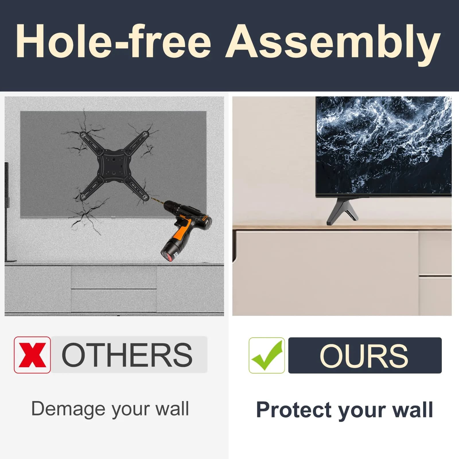 Maozhren Replacement TV Stand Legs for LG 49-55 Inch TVs | Includes Screws & Instructions - view 5