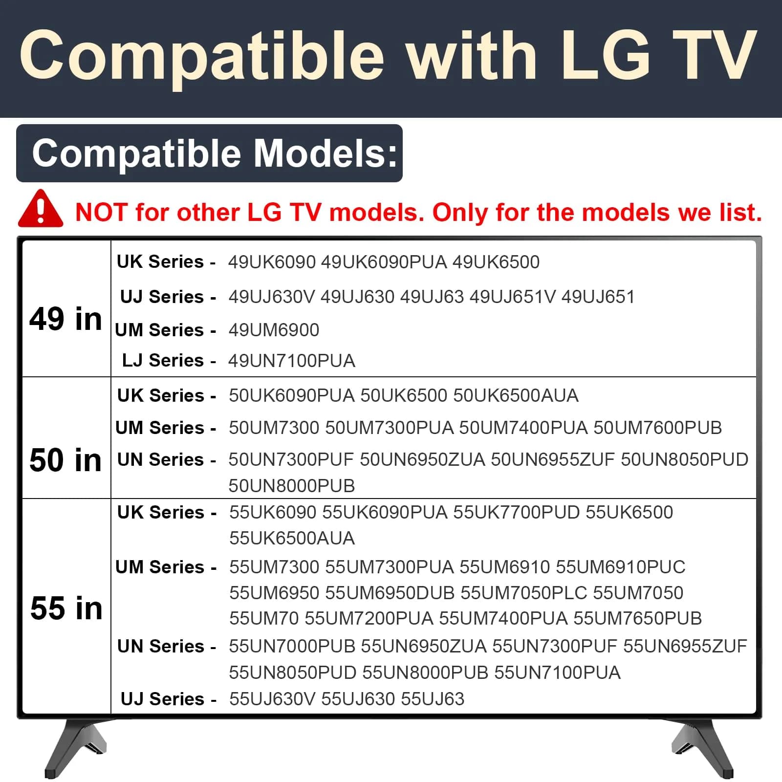 Maozhren Replacement TV Stand Legs for LG 49-55 Inch TVs | Includes Screws & Instructions - view 3