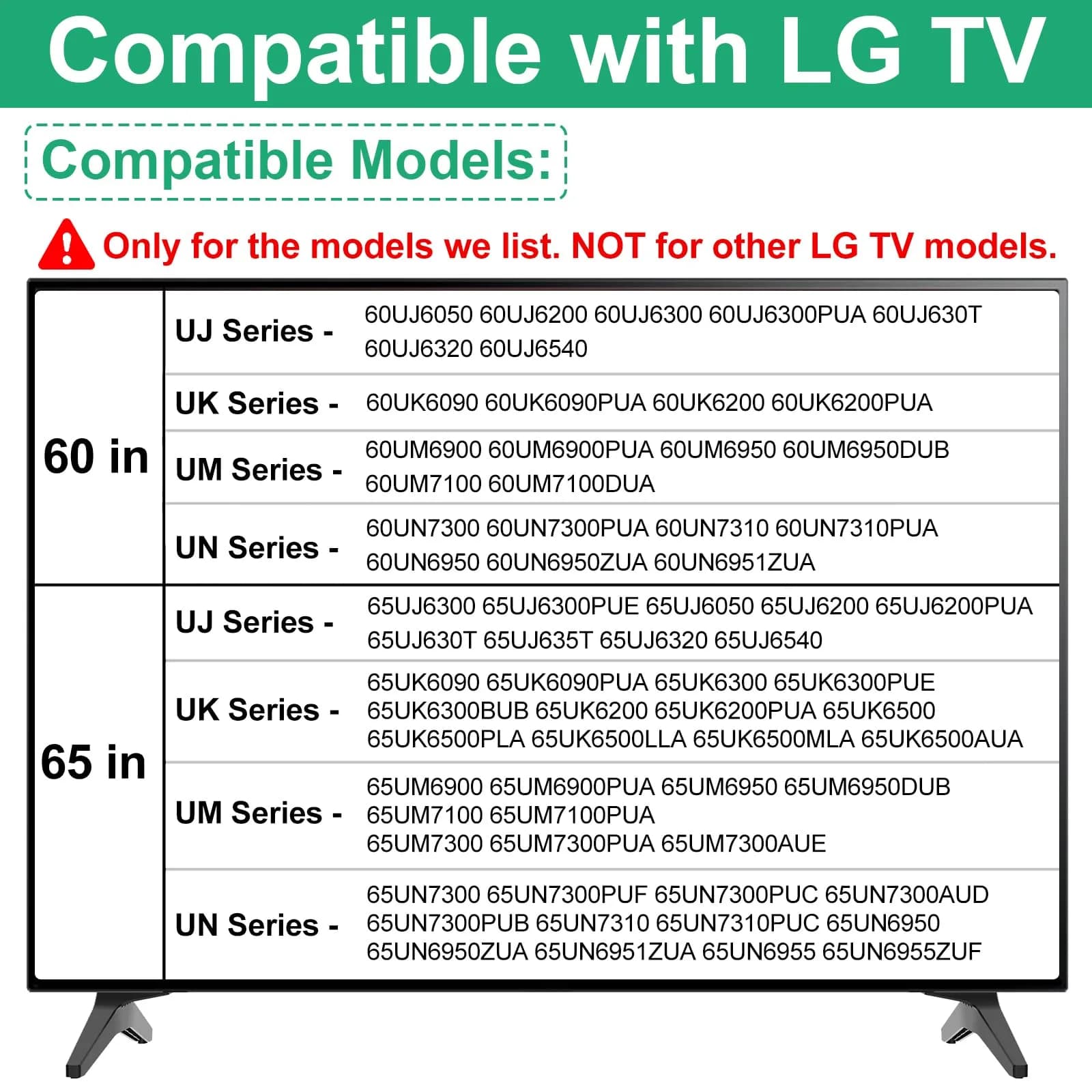 Maozhren TV Stand Legs for LG 60-65 Inch TVs | MAM643875 Replacement Base with Screws - view 2