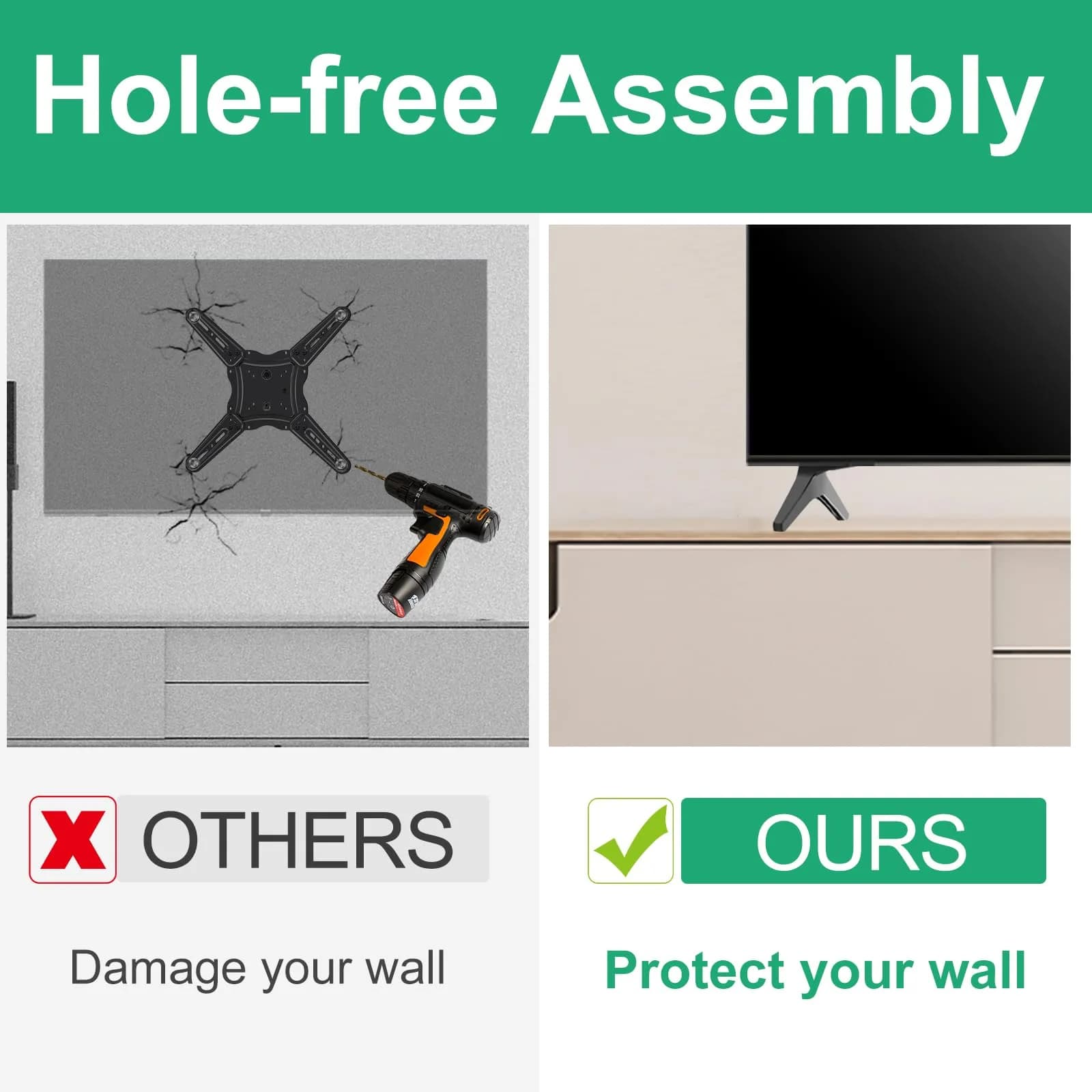 Maozhren TV Stand Legs for LG 60-65 Inch TVs | MAM643875 Replacement Base with Screws - view 4