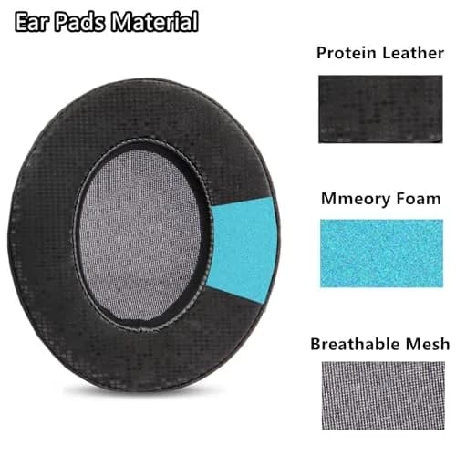 TaiZiChangQin E900 Pro Upgrade Thicker Ear Pads Cushions Mic Foam Replacement Compatible with EKSA E900 / E900 Pro E900pro Gaming Headphone (Protein Leather Earpads) thumbnail 2