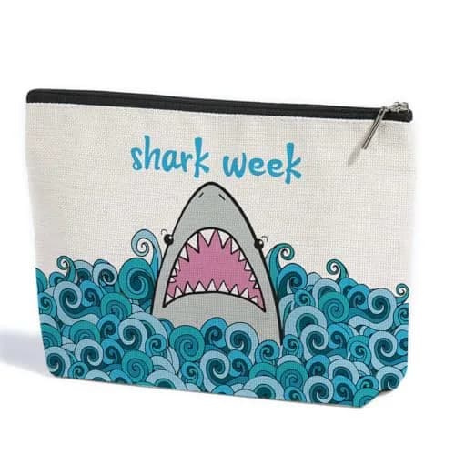 ZHAMEN Makeup Bag, Funny Shark Design, Large Capacity, Waterproof | Multipurpose for Women & Girls thumbnail 1
