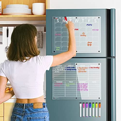 Neatsure Clear Acrylic Magnetic Dry Erase Board Calendar for Fridge 15"x11" (38cm x 28cm) | Organize Your Life thumbnail 7