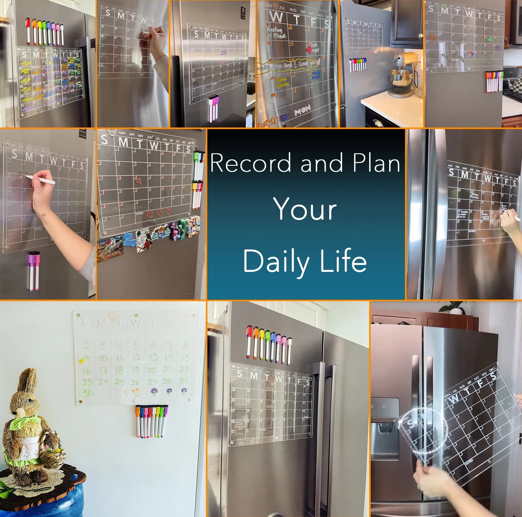 Neatsure Clear Acrylic Magnetic Dry Erase Board Calendar for Fridge, 15"x11" | Organize Your Life - view 7