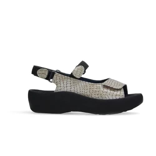 Wolky Jewel - 67-390 | Comfortable Leather Sandal for Women, Beige, No Heel, Adjustable Velcro, Anatomical Footbed (US 7.5-8) thumbnail 1