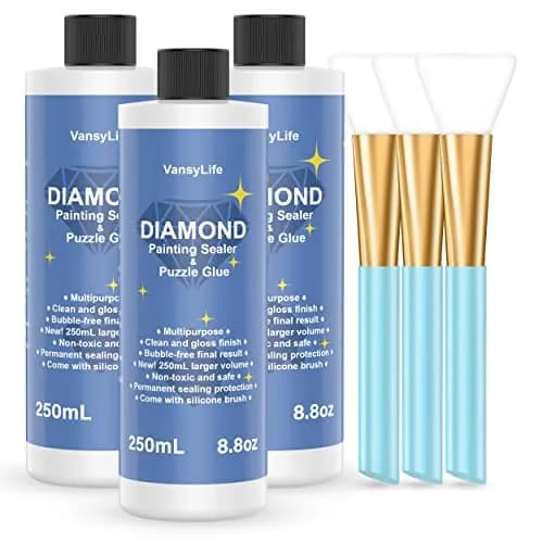 VansyLife Diamond Painting Sealer with Silicone Brush, 750ml (26.4 OZ) | Keeps Diamond Art Glossy & Permanent thumbnail 1