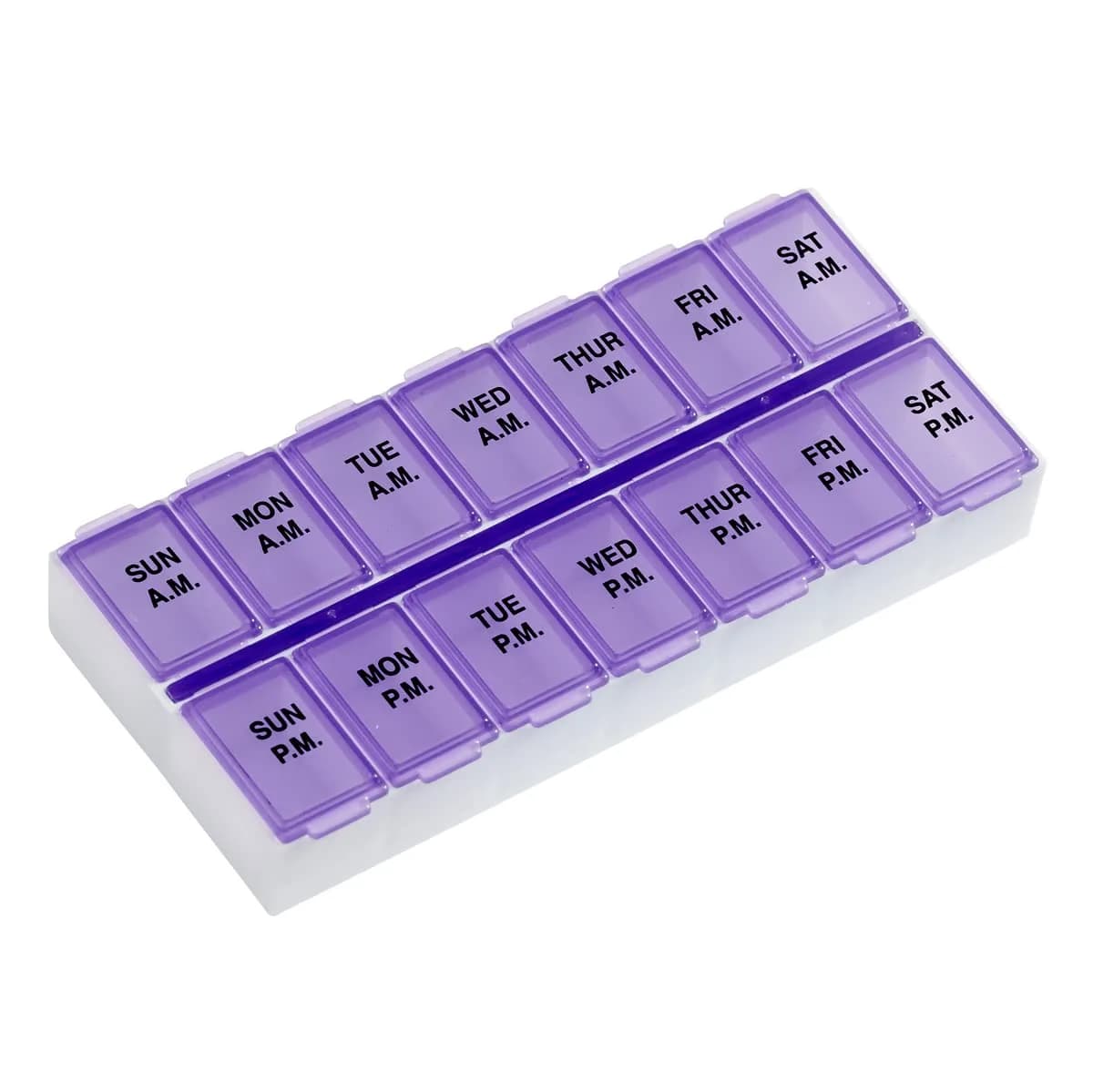 Ezy Dose Weekly AM/PM Pill Organizer Medium Medicine Case Purple | 14 Compartments - main product image