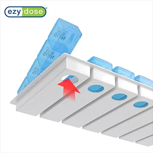 EZY DOSE Pop-Out Daily 7-Day Pill Organizer, Blue, Large | 4 Doses/Day, Removable Compartments, 10 x 5.5 x 1.25 inches thumbnail 5