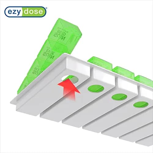 EZY DOSE Pop-Out Daily 7-Day Pill Organizer, Green, Large | 4 Doses/Day, 28 Compartments thumbnail 5