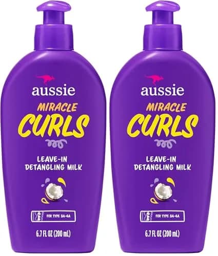 Aussie Miracle Curls Detangling Milk Leave-In Conditioner 333ml (10.74 Fl Oz) | Coconut & Jojoba Oil for Curly Hair thumbnail 1