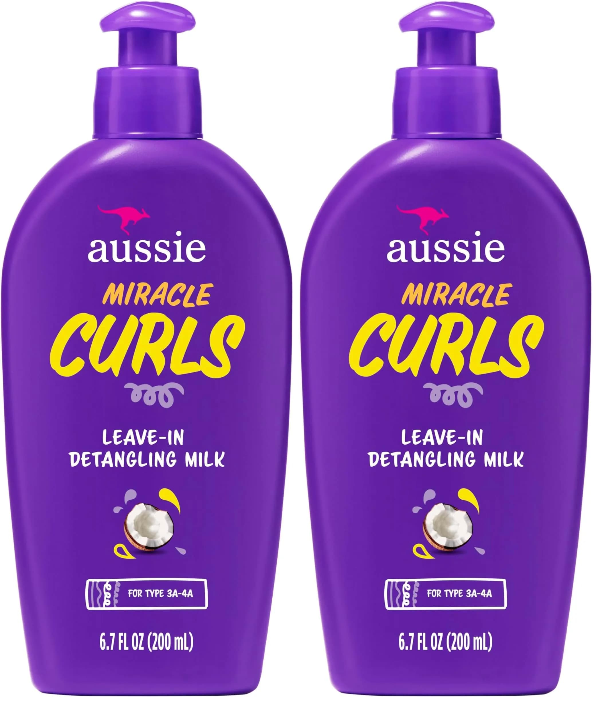 Aussie Miracle Curls Detangling Milk Leave-In Conditioner 333ml (10.74 Fl Oz) | Coconut & Jojoba Oil for Curly Hair - main product image
