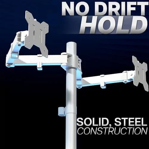 VIVO Dual Monitor Desk Mount STAND-V032W | Heavy Duty Adjustable Stand for 2 LCD LED Screens up to 32 inches, White thumbnail 8