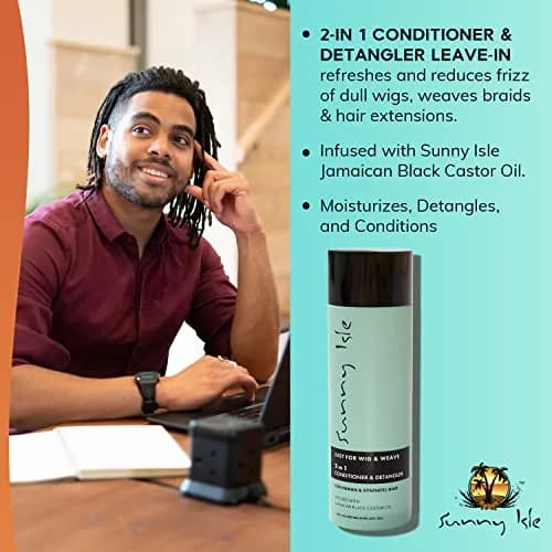 Sunny Isle 8oz Conditioner & Detangler for Synthetic & Natural Hair | Aloe Vera, Tea Tree, Jamaican Black Castor Oils thumbnail 3