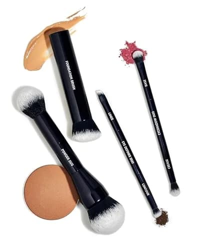 Lune+Aster Eyeshadow Duo Brush | Vegan Bristles, Dual-Ended, Aluminum Handle thumbnail 7