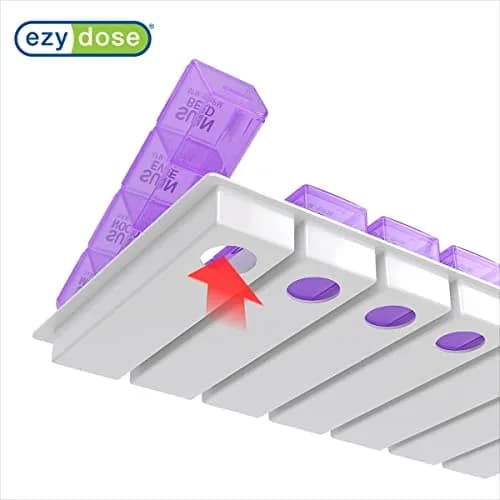 EZY DOSE Pop-Out Daily 7-Day Pill Organizer, Large Purple | 4 Doses/Day, Removable Compartments thumbnail 5