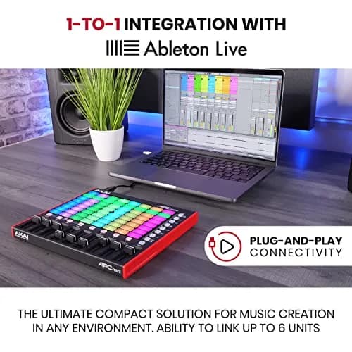 Akai Professional APC Mini MK2 USB MIDI Pad Controller | 64 RGB Pads, 9 Faders, Ableton Live Lite Included thumbnail 2