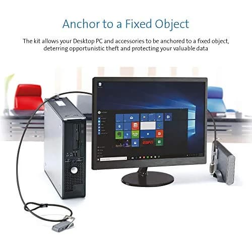 Kensington Desktop & Peripherals Locking Kit 2.0 with Anchor Accessory, 5mm Keying System | Secures PC, Peripherals, Keyboard & Mouse thumbnail 4