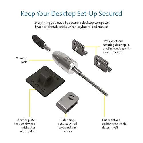 Kensington Desktop & Peripherals Locking Kit 2.0 with Anchor Accessory, 5mm Keying System | Secures PC, Peripherals, Keyboard & Mouse thumbnail 3