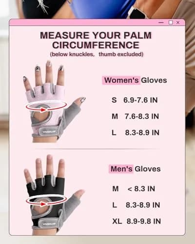 VINSGUIR Workout Gloves for Women and Men, Breathable Weight Lifting Gloves Large Pink | Grips & Protects Hands thumbnail 7