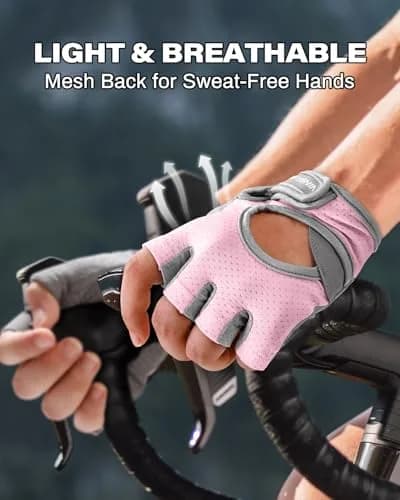 VINSGUIR Workout Gloves for Women and Men, Breathable Weight Lifting Gloves Large Pink | Grips & Protects Hands thumbnail 8