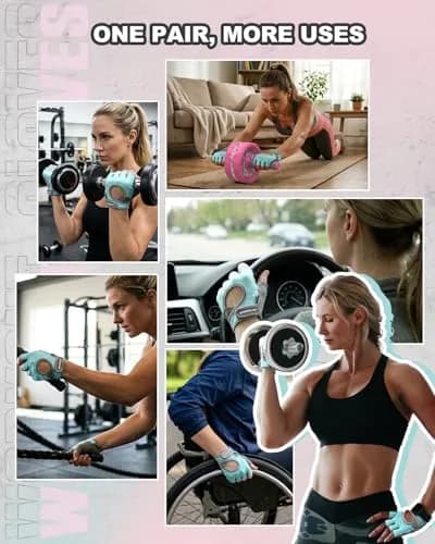 VINSGUIR Workout Gloves for Women and Men | Breathable & Padded Weight Lifting Gloves thumbnail 5