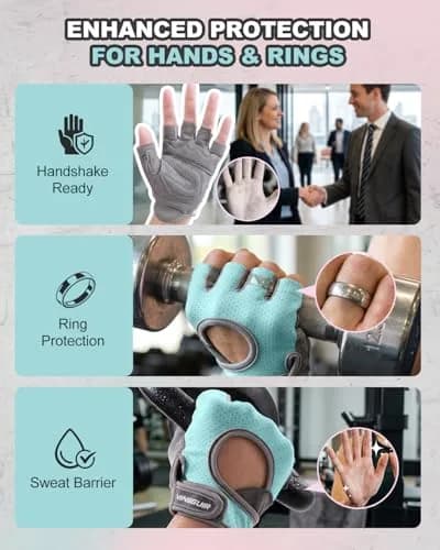 VINSGUIR Workout Gloves for Women and Men | Breathable & Padded Weight Lifting Gloves thumbnail 8