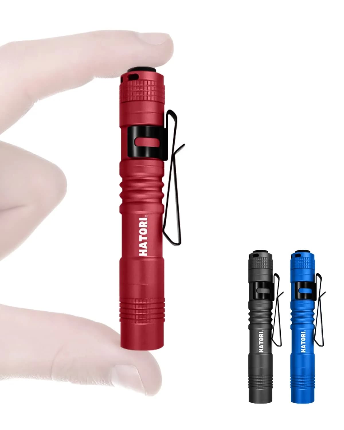 HATORI LED Mini Flashlight 3.55Inch | Bright Pocket Handheld Torch for Camping & Emergency — Black