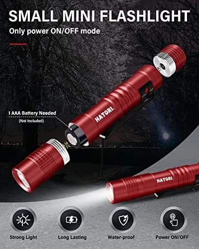 HATORI Mini LED Flashlight 150 Lumens | Compact, Waterproof & Portable for Emergencies thumbnail 2