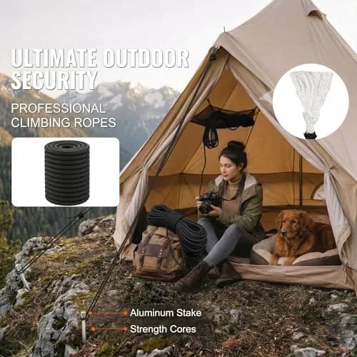 DerziNet Double Braided Arborist Rope 12.7 mm (1/2 Inch) x 15.24 m (50 Feet) Black | 8400 lb Tensile Strength thumbnail 6