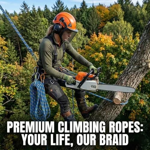DerziNet Double Braided Arborist Rigging Rope 1.27 cm (1/2 in) x 15.24 m (50 ft) Blue | 37.2 kN (8400 lb) Tensile Strength thumbnail 7