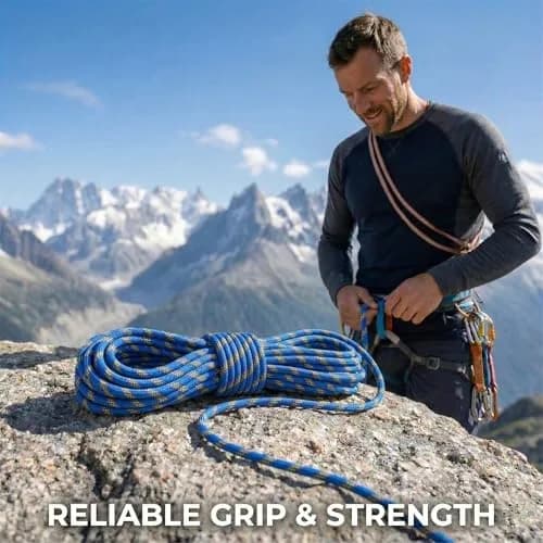 DerziNet Double Braided Arborist Rigging Rope 1.27 cm (1/2 in) x 15.24 m (50 ft) Blue | 37.2 kN (8400 lb) Tensile Strength thumbnail 8
