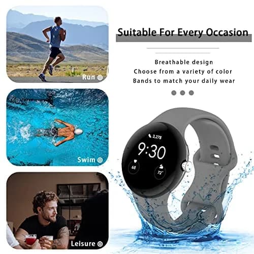 Eiavike Google Pixel Watch 41mm Band | Silicone Replacement Strap for Unisex Adults thumbnail 5