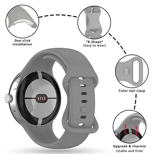 Eiavike Google Pixel Watch 41mm Band | Silicone Replacement Strap for Unisex Adults thumbnail 2