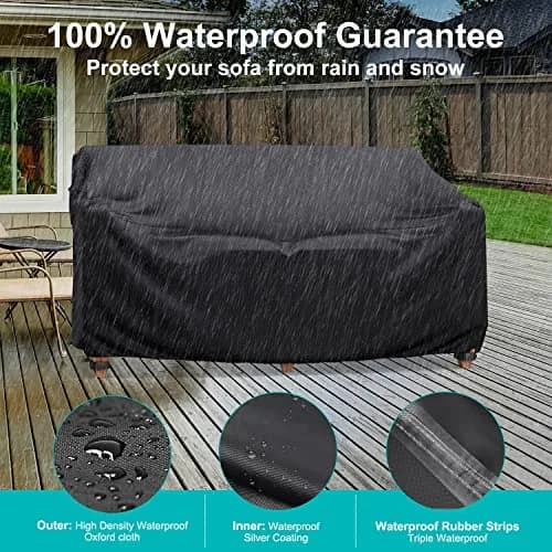 BROSYDA Waterproof Outdoor Couch Cover 88"L×33"D×32"H | Heavy-duty UV & Rain Resistant Sofa Cover thumbnail 5