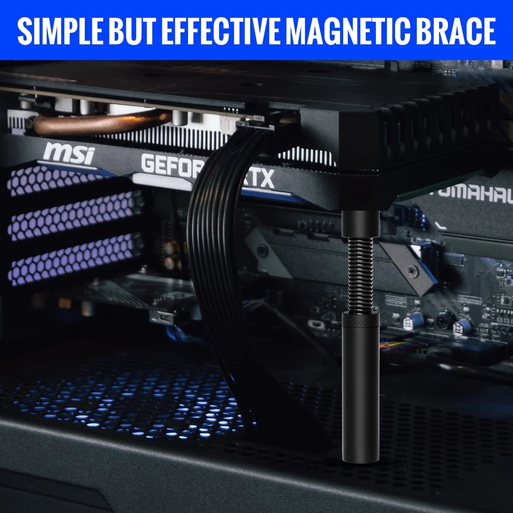 Aivalas GPU Support Bracket Black | Adjustable Anti Sag Video Card Holder for Universal Graphics Card thumbnail 6