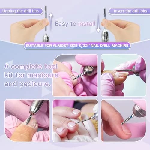 Rolokit 30PCS Diamond Nail Drill Bits Set for Cuticle Acrylic Gel Removal | Durable, Safe & Compatible with Most Drills thumbnail 5